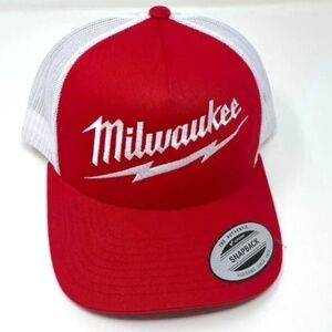 Milwaukee Logo Red White Trucker Hat Cap